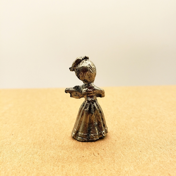 Miniature Pewter Figurines Angel Choir Girl, Violinist, Duck, Shadow Printer Box - Picture 3 of 8